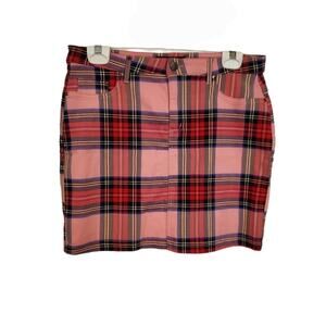 Women's plaid mini skirt by Like an Angel Has spandex sz. L
